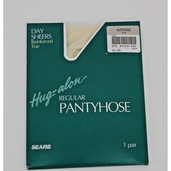 Sears Vintage Hug-alon Control Top Pantyhose Average Ivory Day Sheers - Picture 1 of 4